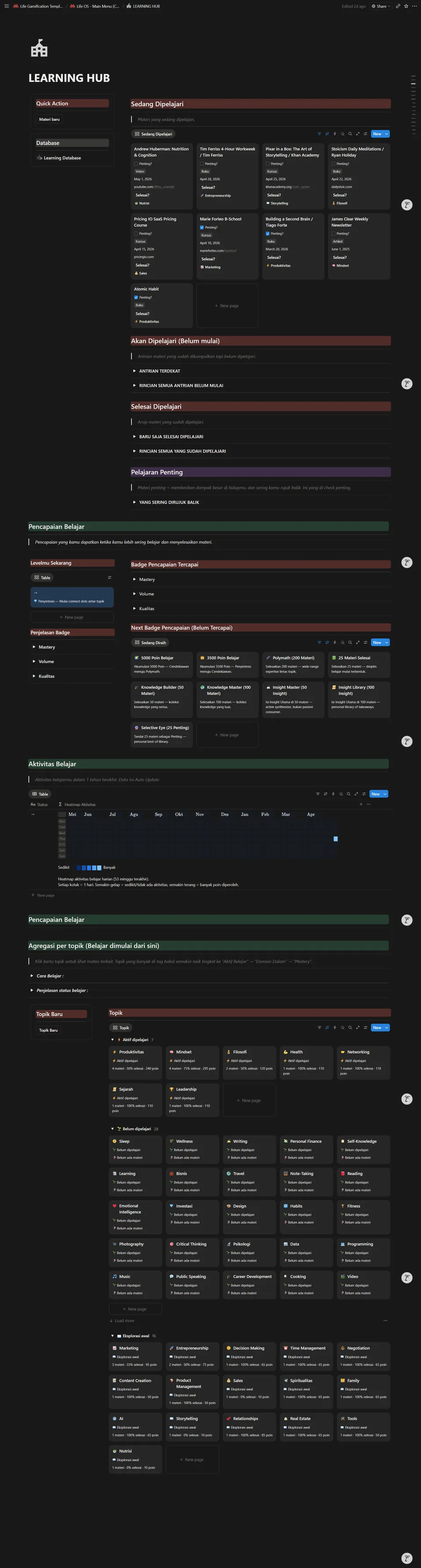 Learning Hub — Auto-tier reward
