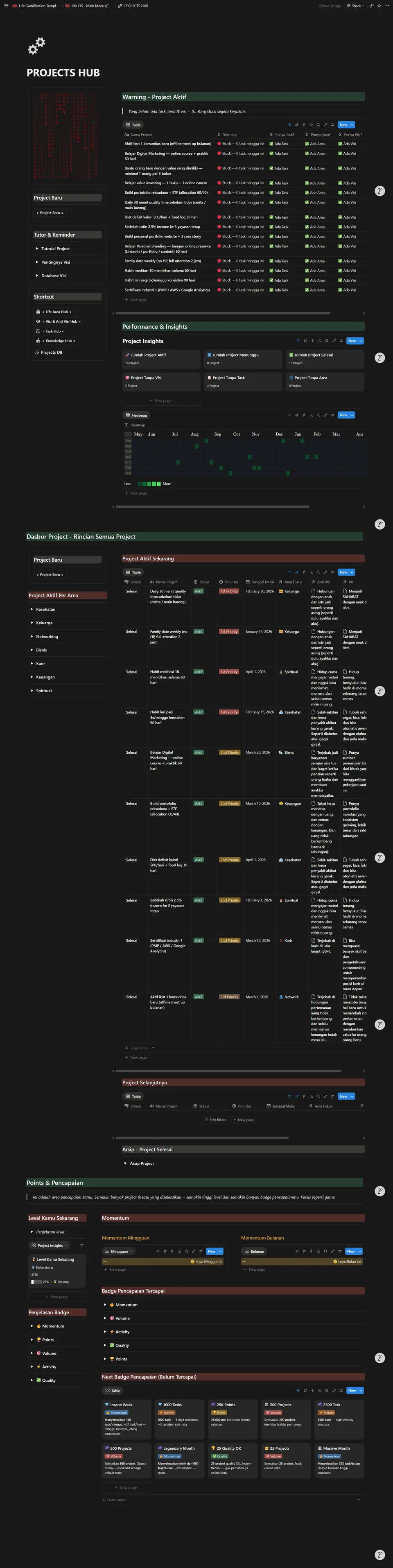 Projects Hub — Side quest tracker